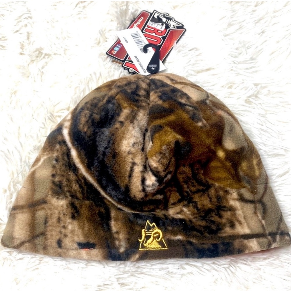 Rocky Camo Orange Fleece Reversible Beanie One Size Fits All